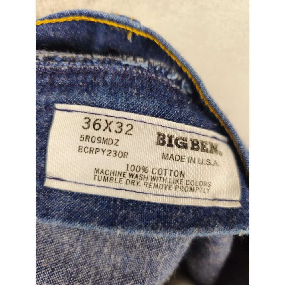 Vintage Big Ben Carpenter Jeans Mens 34x31‎ Blue Denim Made USA Relaxed Work